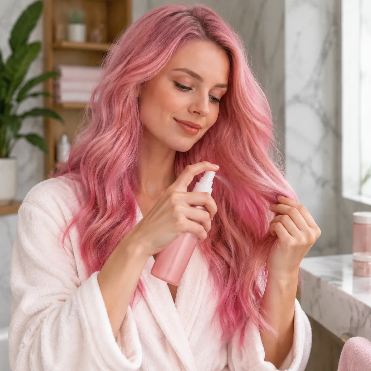 This image is about Pink Hair Care Tips